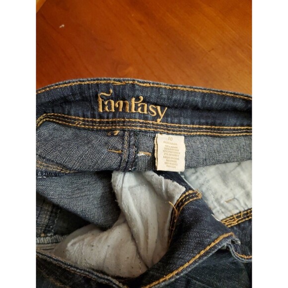 Fantasy Blue Jeans Dark Wash Trousers Career Size 10 Average Boot Cut Cotton Bld - Picture 8 of 9